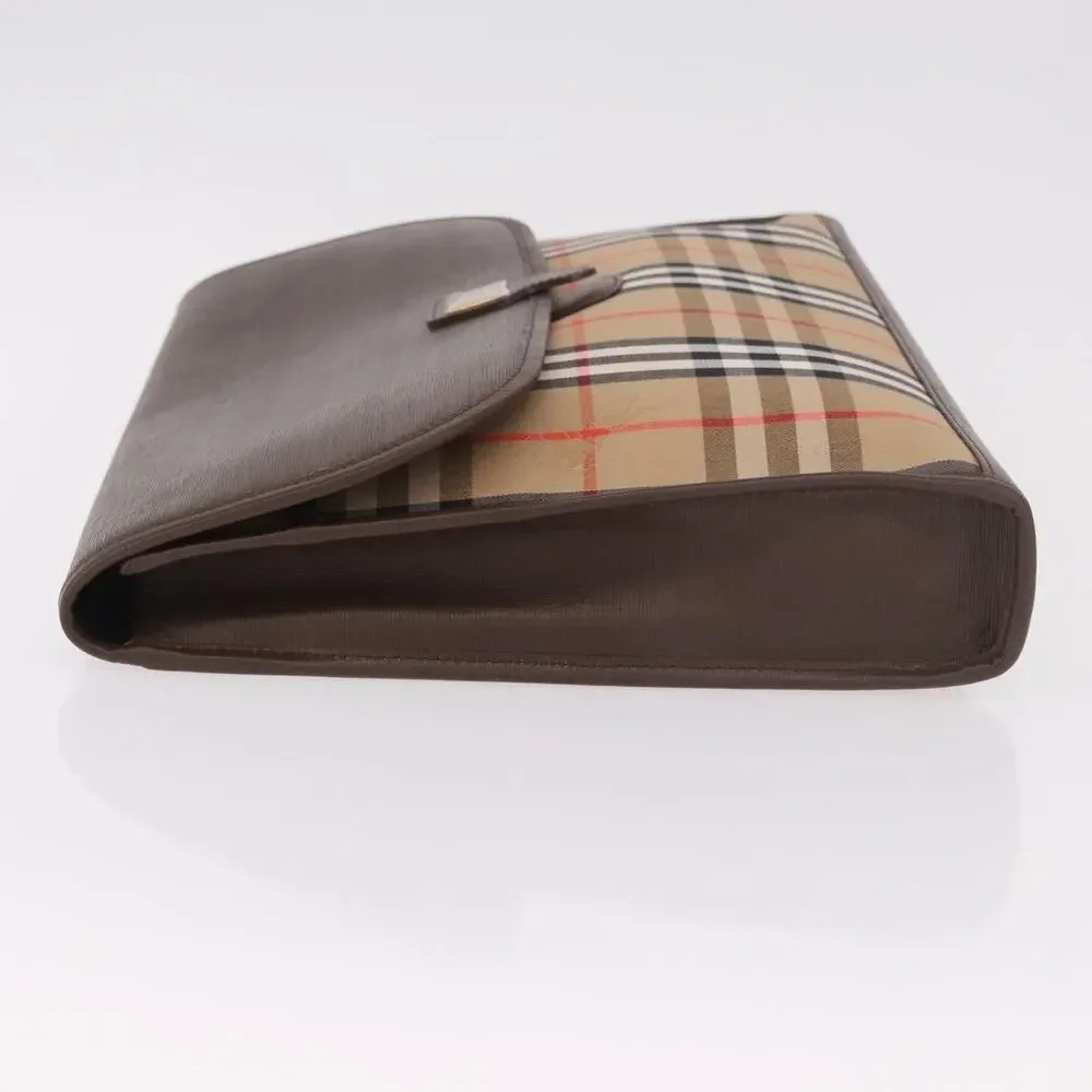 Burberry Nova Check Canvas Clutch Beige